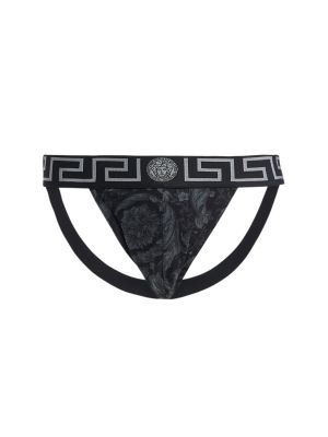 Černé bavlněné kalhotky s potiskem Versace Underwear