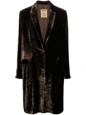 Aksamitny płaszcz Uma Wang brązowy