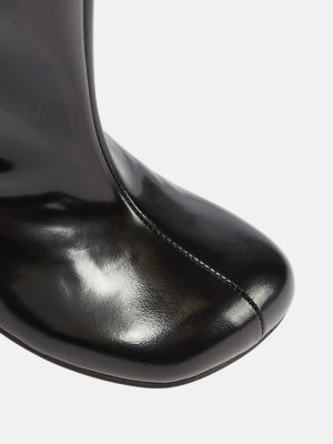 Stivali di gomma di pelle Dries Van Noten nero