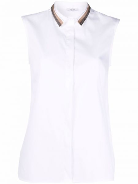Camisa con botones sin mangas Peserico blanco