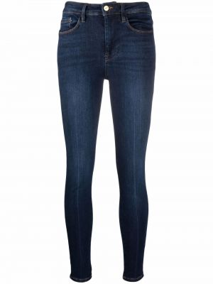 Skinny fit džínsy s vysokým pásom Frame modrá