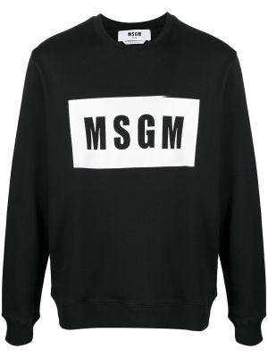 Bluza z nadrukiem Msgm czarna
