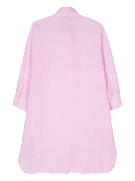 Leinen hemd mit schleife Mazzarelli pink