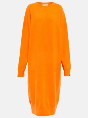 Kašmírové dlouhé šaty Extreme Cashmere oranžová