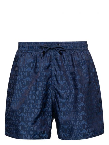 Shorts mit print Emporio Armani blau