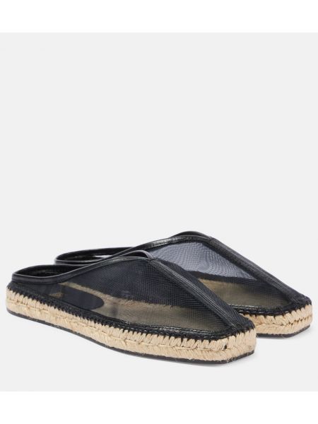 Mesh læder espadrillos Toteme sort