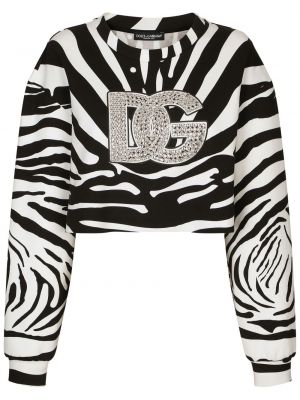 Sweatshirt mit print mit kristallen mit zebra-muster Dolce & Gabbana