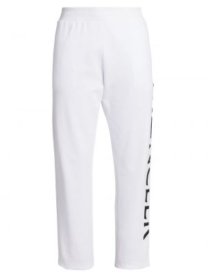 Хлопковые спортивные штаны с логотипом Moncler, белый