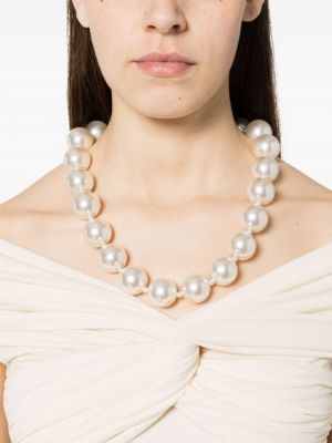 Náhrdelník s perlami Magda Butrym bílý