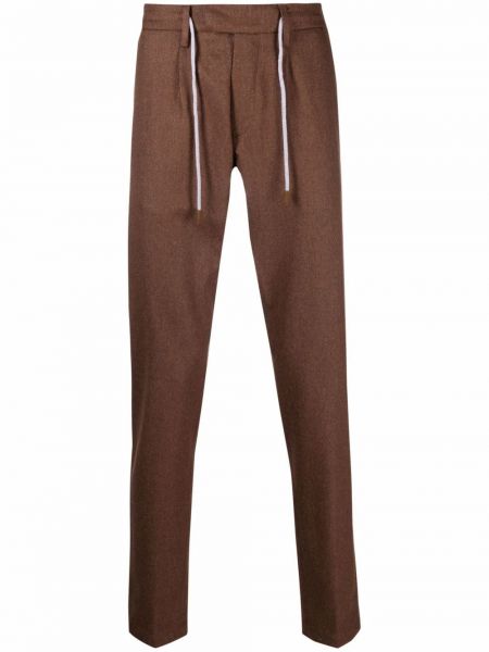 Pantalones rectos con cordones Eleventy marrón