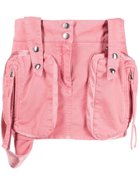 Pamučna mini suknja s džepovima Blumarine ružičasta