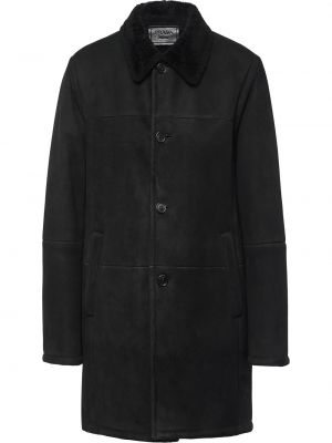 Велурено палто Prada черно