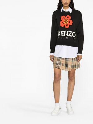 Džemperis ar ziediem Kenzo melns