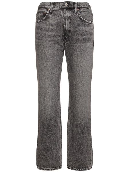 Høy midje straight jeans Agolde grå