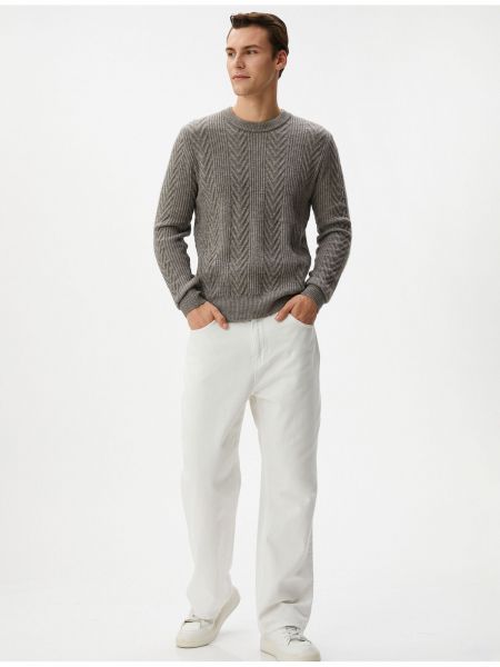 Трикотажний светр з довгим рукавом з круглим вирізом Koton