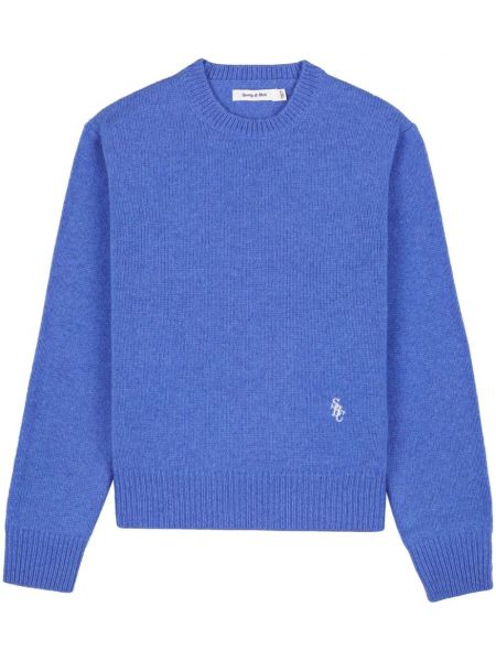 Vlnený sveter Sporty & Rich modrá
