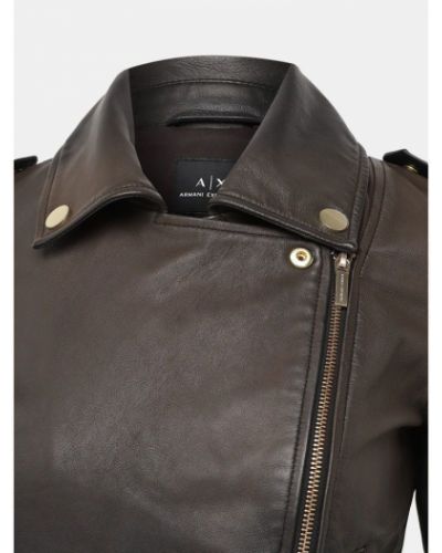 Кожаная куртка Armani Exchange, черная