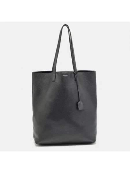 Shopperka skórzana retro Yves Saint Laurent Vintage czarna