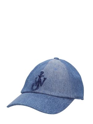 Bombažna kapa s šiltom Jw Anderson modra