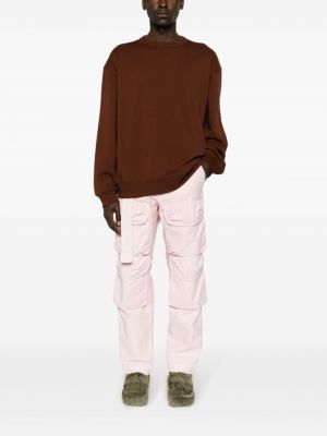 Spodnie cargo bawełniane Dries Van Noten różowe