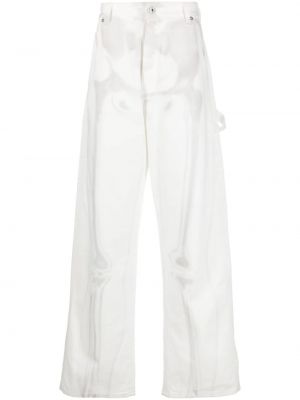 Voľné džínsy s potlačou Off-white biela