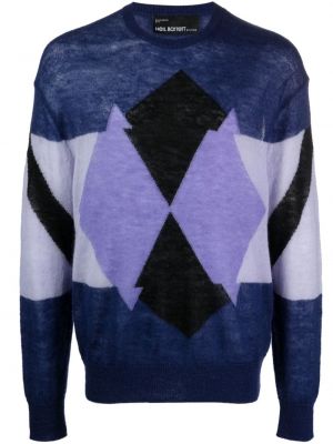Sweter wełniany Neil Barrett niebieski
