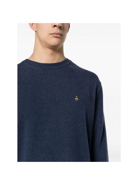 Sweter z wełny merino Vivienne Westwood niebieski