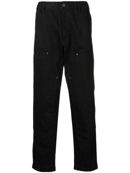 Памучни прав панталон Yohji Yamamoto черно