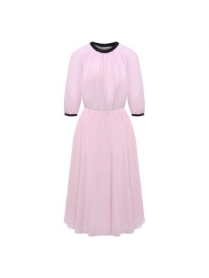 Шелковое платье с пайетками Prada, розовое