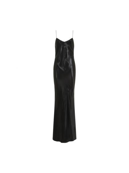 Satynowa sukienka Saint Laurent czarna