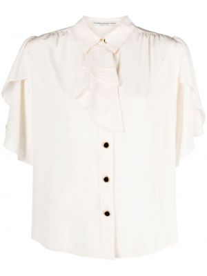 Копринена риза Alessandra Rich бяло