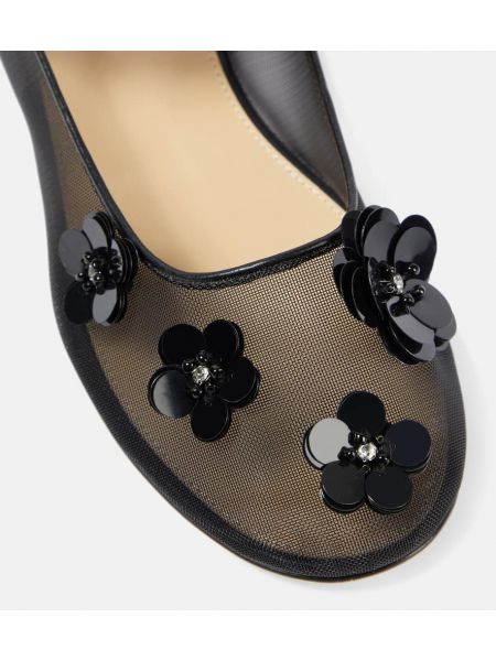 Pantofi cu toc cu model floral Mach & Mach negru