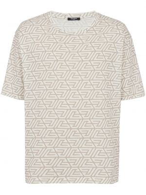 Oversize t-shirt aus baumwoll mit print Balmain beige