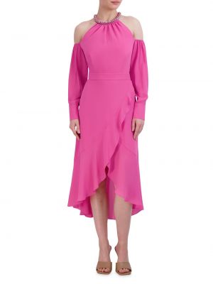 Асимметричное платье миди Bcbgmaxazria розовое
