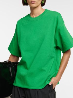 Памучна тениска от джърси Bottega Veneta зелено