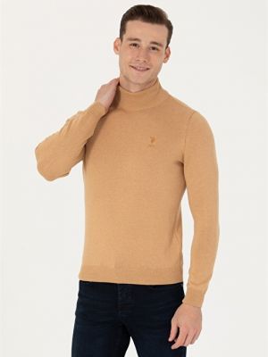 Приталенный свитер U.s. Polo Assn. бежевый