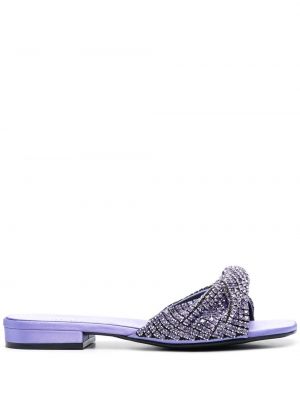 Křišťálové sandály Sergio Rossi fialové