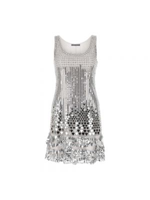 Sukienka mini z cekinami Alberta Ferretti srebrna