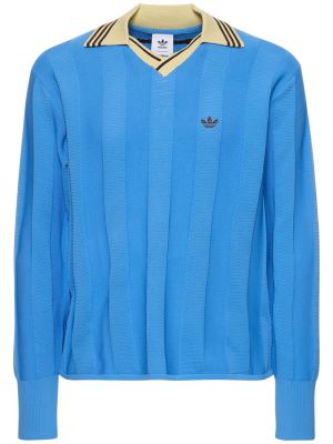 Top de lana de punto Adidas Originals azul