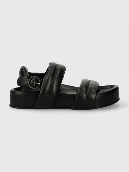 Kožne sandale s platformom Agl crna