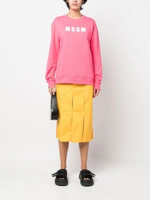 Sweatshirt mit rundhalsausschnitt mit print Msgm pink