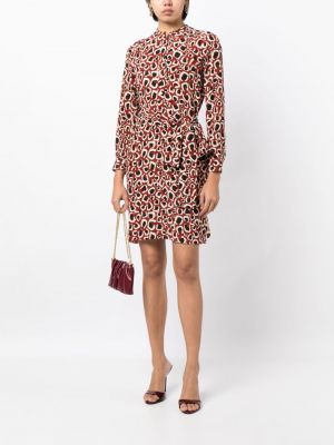 Hedvábné košilové šaty s potiskem s abstraktním vzorem Gucci Pre-owned