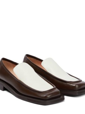 Pantofi loafer din piele Gia Borghini maro