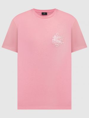 Розовая футболка с вышивкой Etro