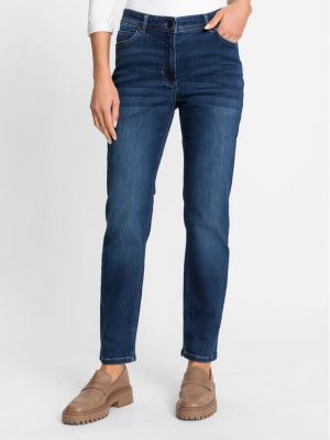 Ravne hlače Olsen modra