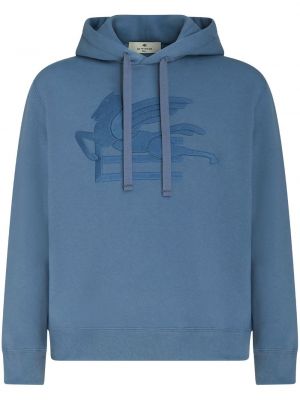 Kokvilnas kapučdžemperis ar izšuvumiem Etro zils
