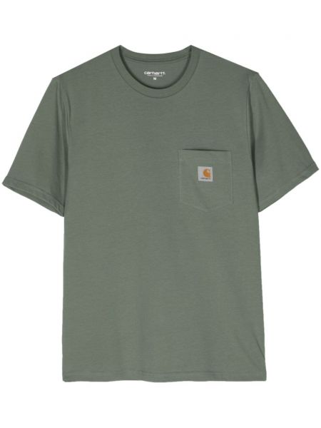 Kokvilnas t-krekls Carhartt Wip zaļš