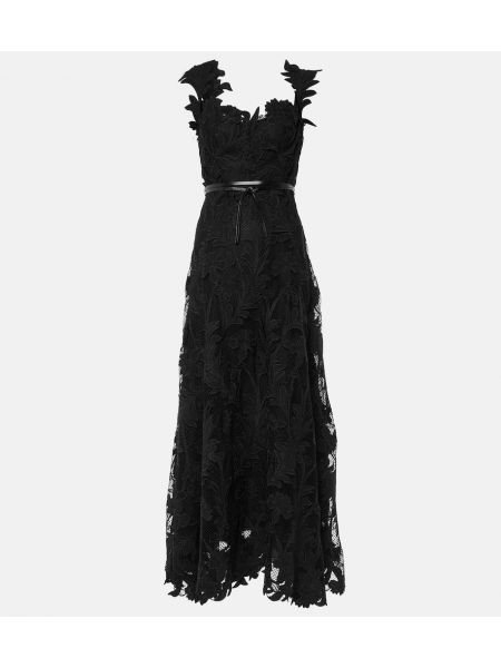 Nėriniuotas maksi suknelė Oscar De La Renta juoda