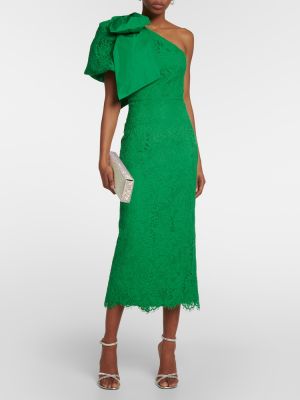 Krajkové květinové midi šaty Rebecca Vallance zelené