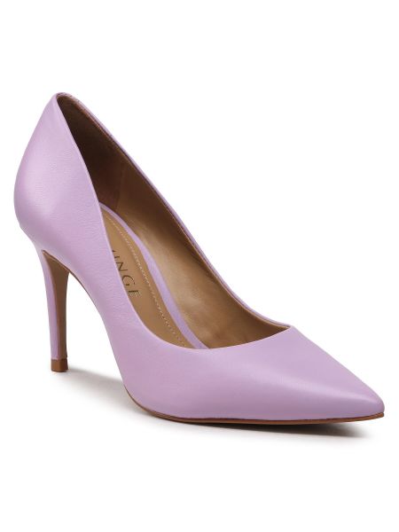 Nizki čevlji s peto z visoko peto Eva Minge vijolična